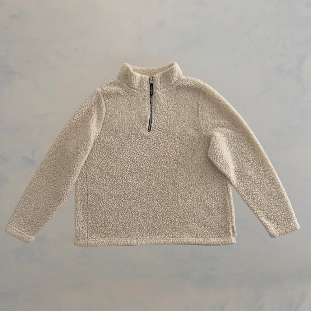Bobbie Brooks Cream Sherpa 1/4 Zip Sweater XL